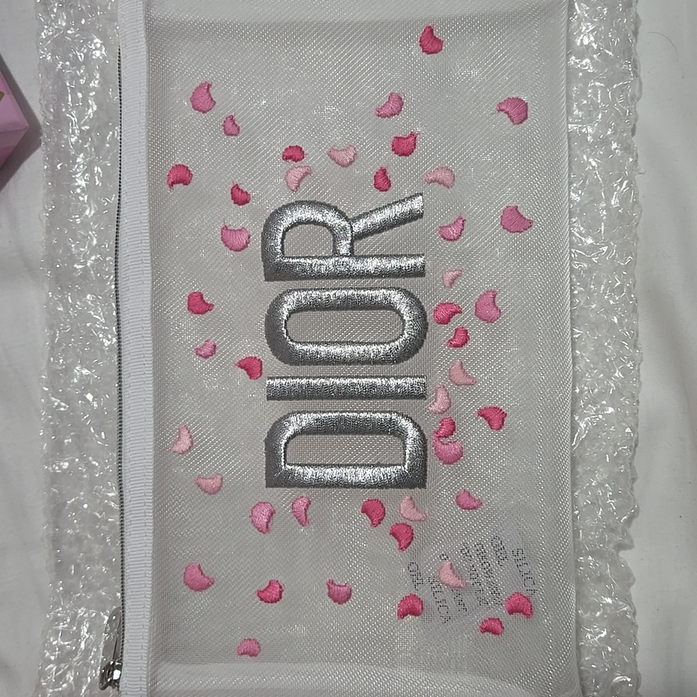 Dior Pink and Silver Petal Pouch